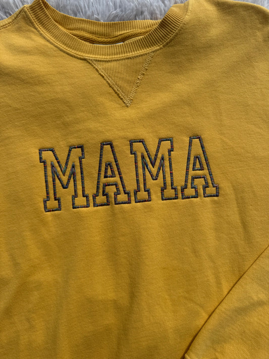 MAMA Embroidered Crew Neck Sweatshirt